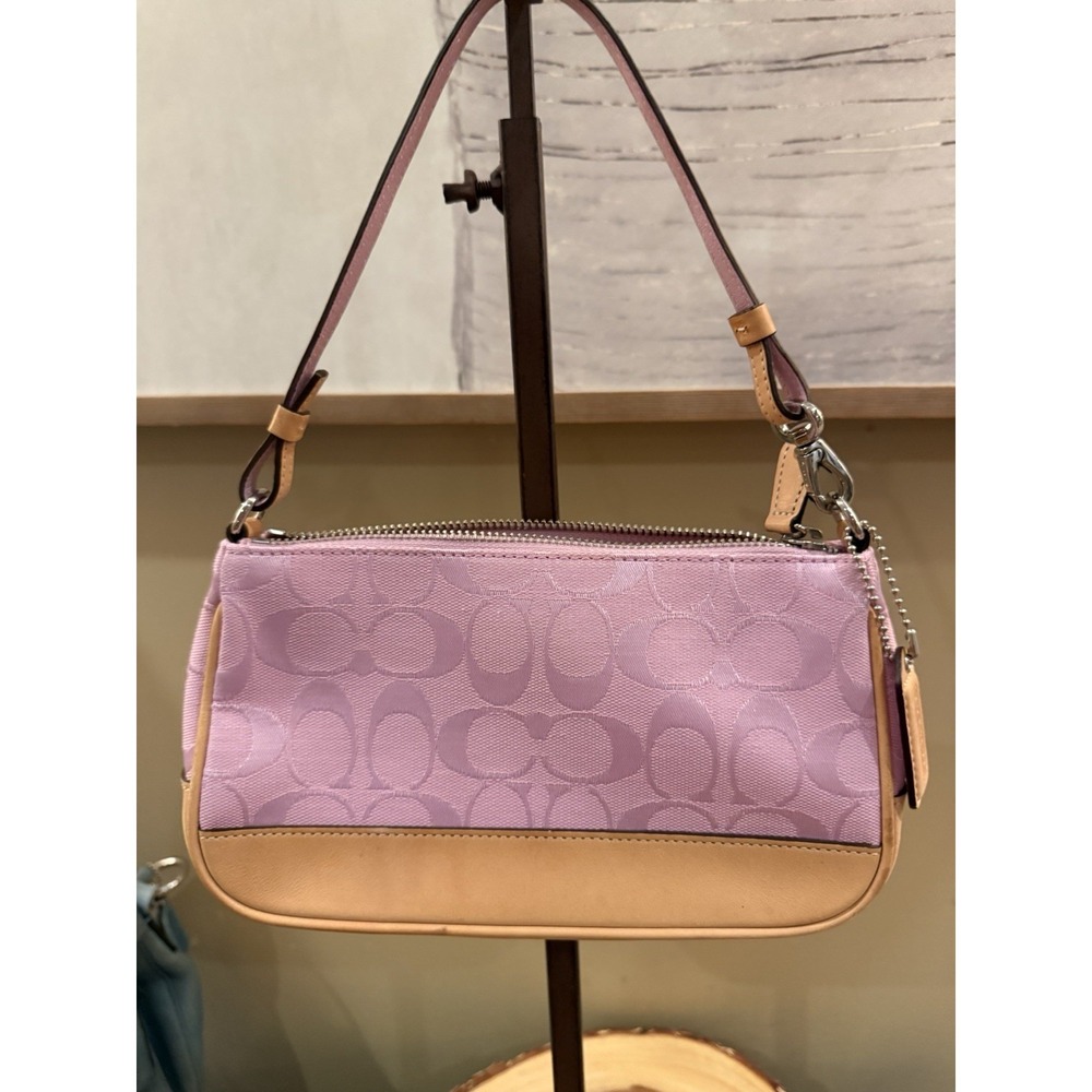 Coach Signature Mini Demi Bag Canvas Leather Bubblegum Pink 6094 Y2K Vintage - Picture 4 of 16